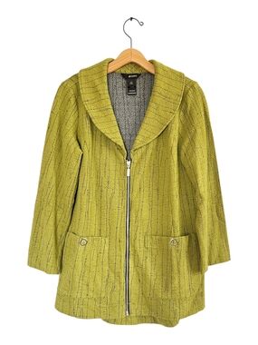 Ali Miles Jacket Womens Small Boho Hippie Textured Lagenlook Shawl Collar